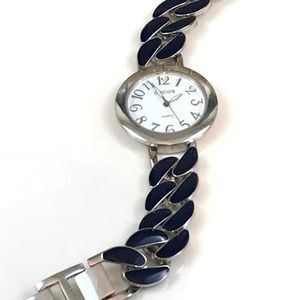 Chico's Silver and Blue Tone Watch Chain Link Band